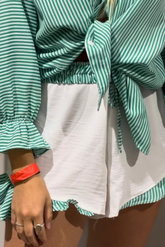 Sample Sale - Short Rafaela Rayas Verde