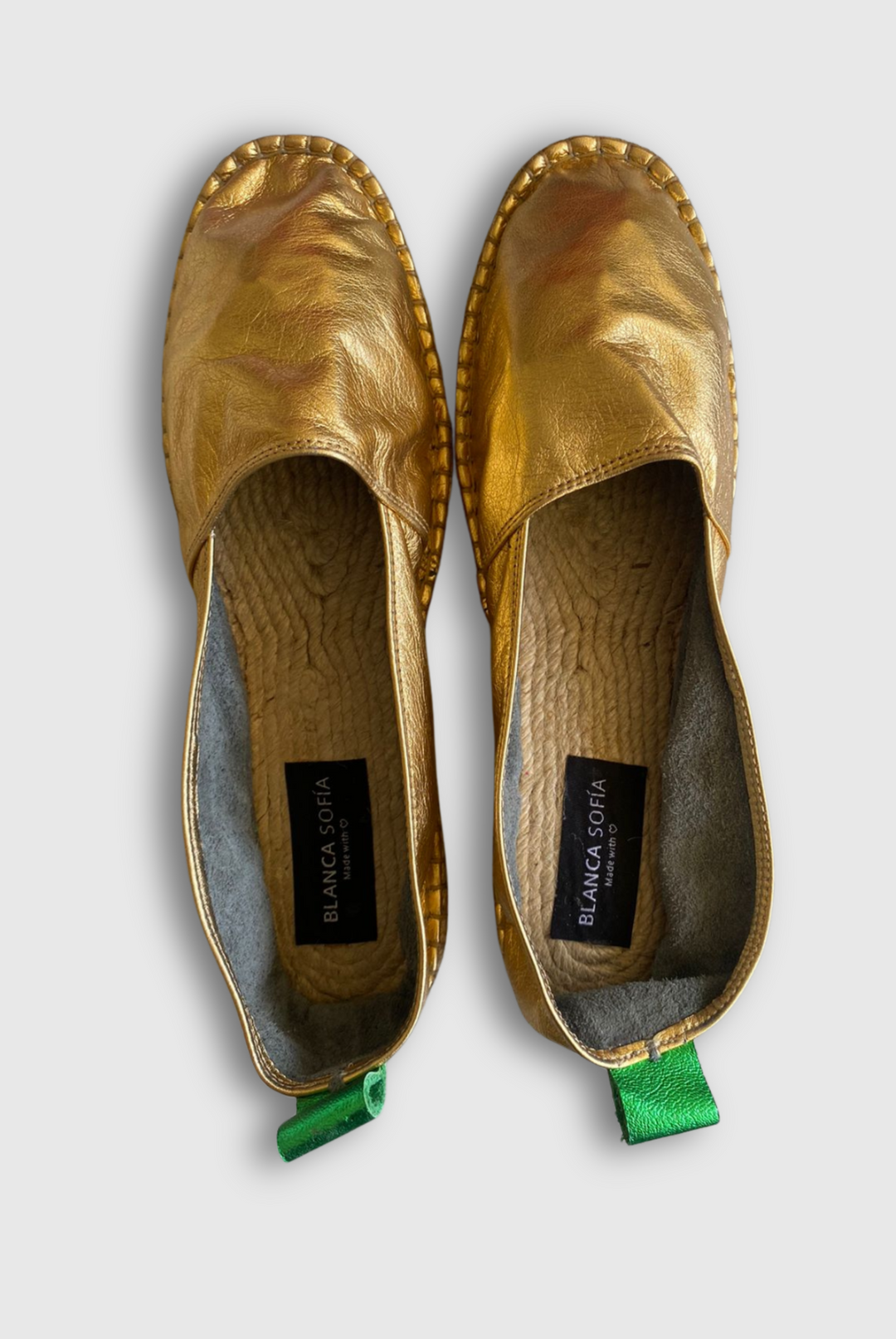 Alpargata Santorini Gold/Verde Cuero