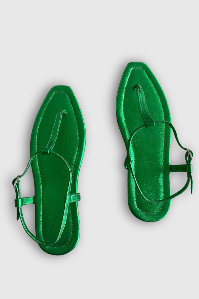 Sample sale - Sandalia Mykonos Verde / Cuero