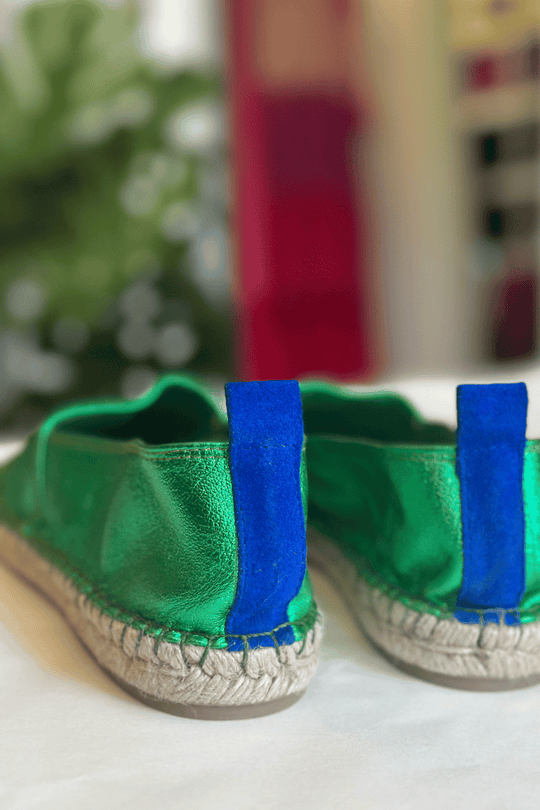 Alpargata Santorini Green/Blue Cuero