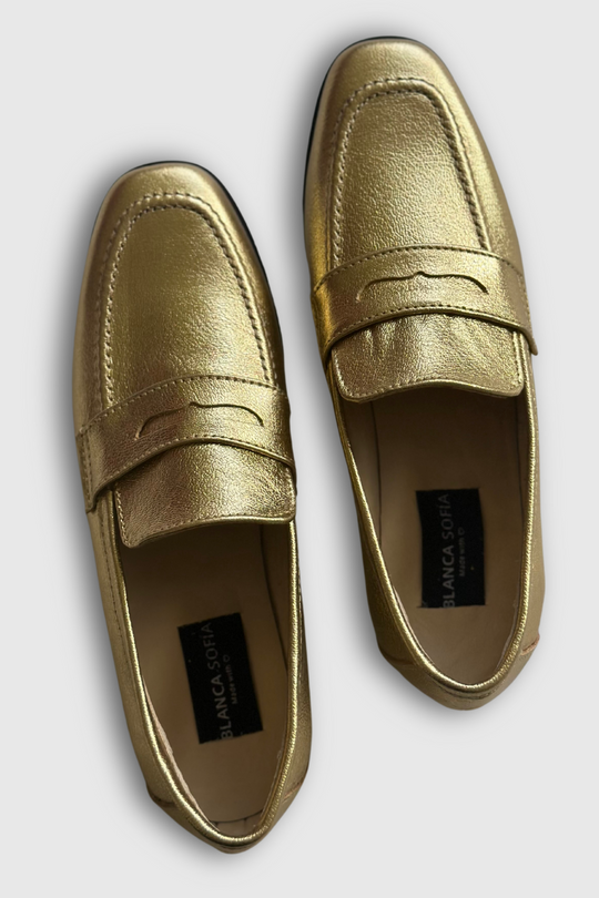 Mocasín Walk Perfect Gold / Cuero
