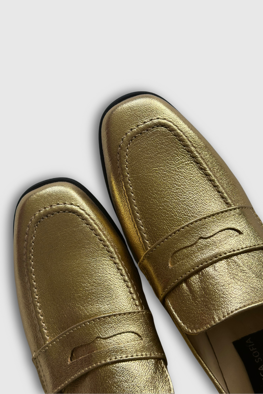 Mocasín Walk Perfect Gold / Cuero