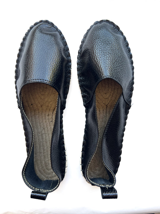 Alpargata Santorini Black / Cuero