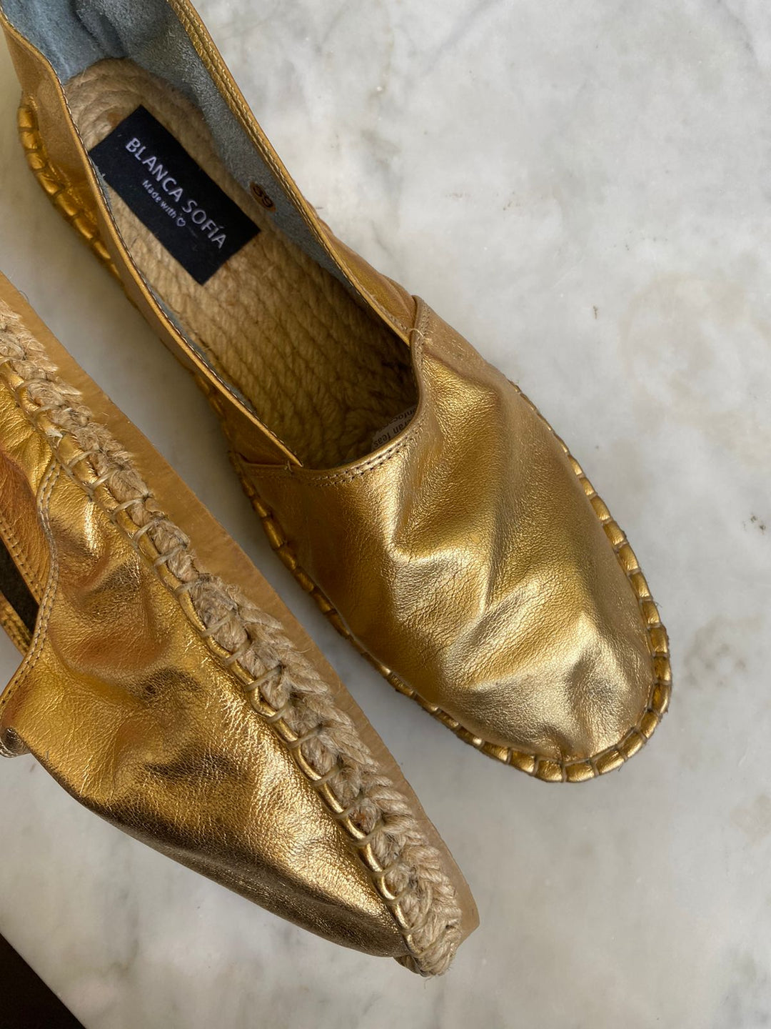 Alpargata Santorini Gold / Cuero