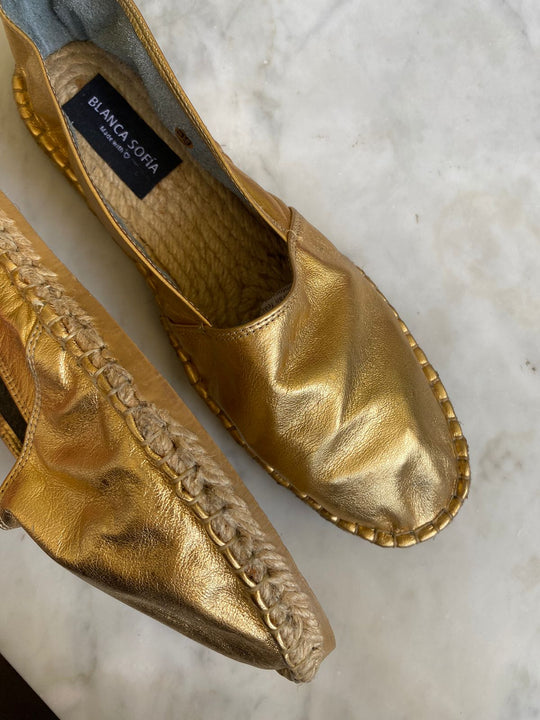 Alpargata Santorini Gold / Cuero