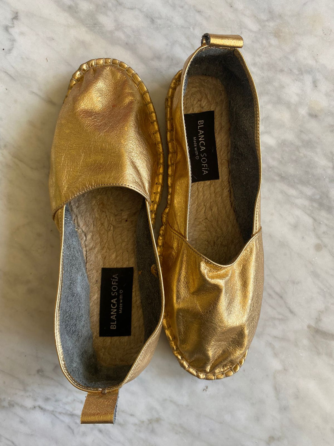 Alpargata Santorini Gold / Cuero