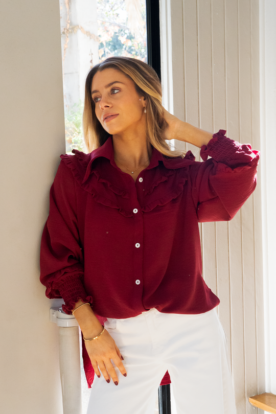 Pre Venta Blusa Aura burgundy