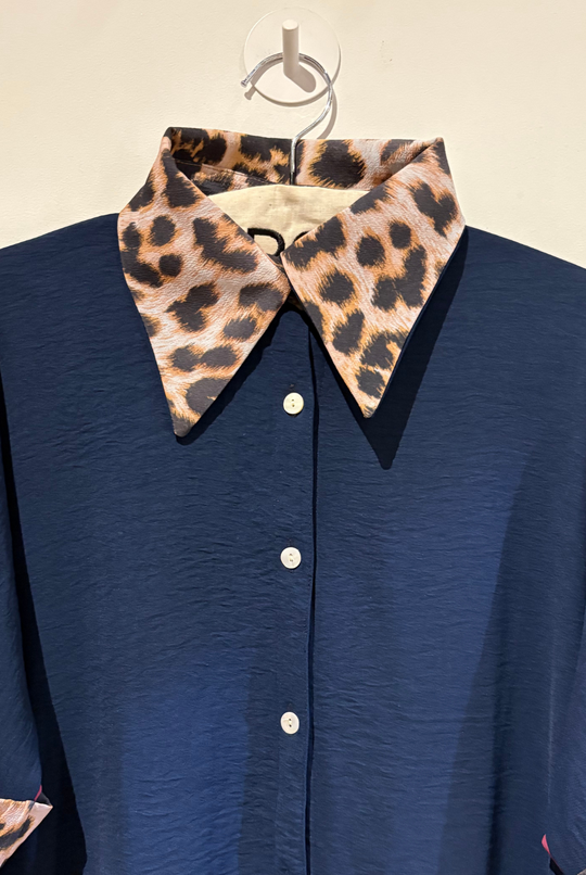 Blusa Eloíse Dark Blue/Magenta