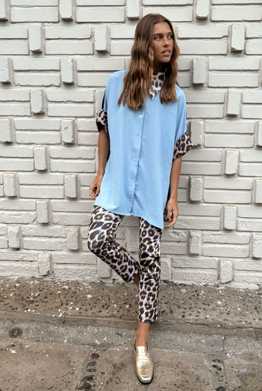 PRE VENTA BLUSA ELOÍSE SKY BLUE/BLACK