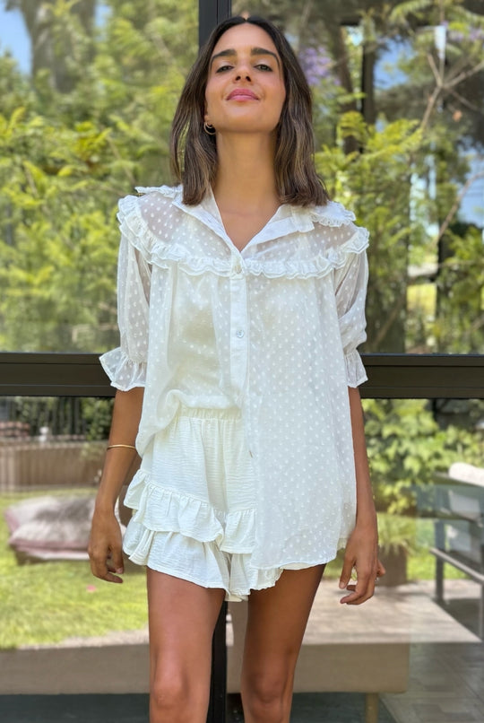 Blusa Budapest Manga Ajustable WHITE