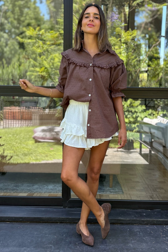Blusa Budapest Manga Ajustable BROWN