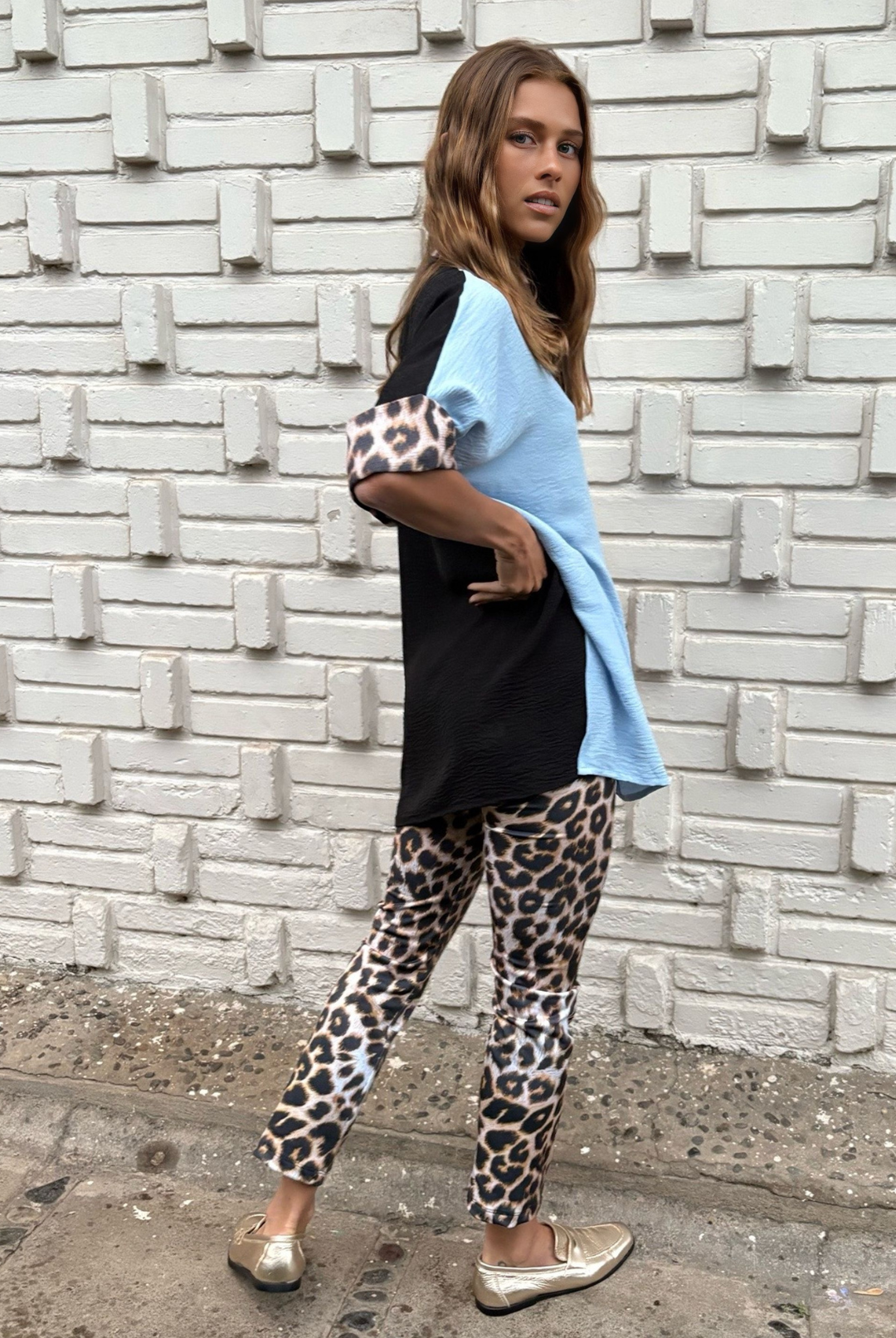 PRE VENTA BLUSA ELOÍSE SKY BLUE/BLACK