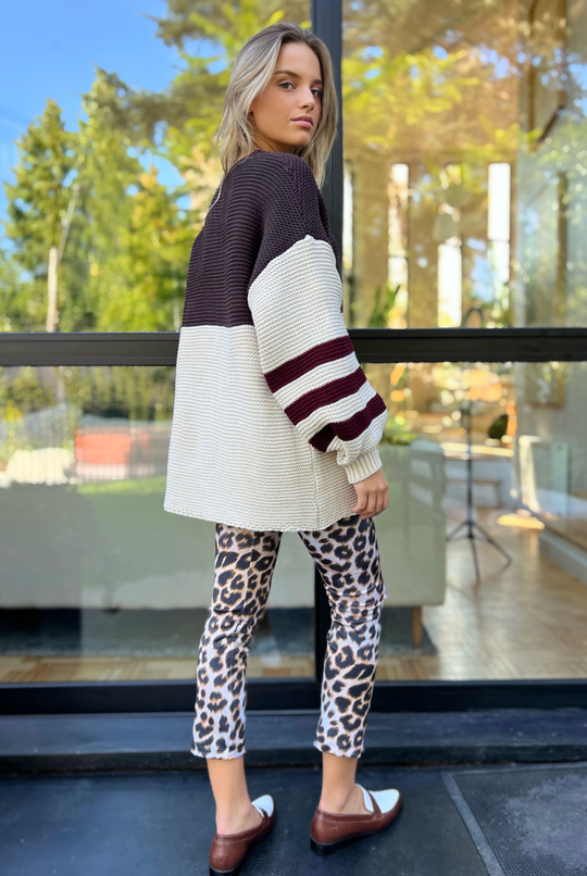 Sweater Mia Brown/Burgundy