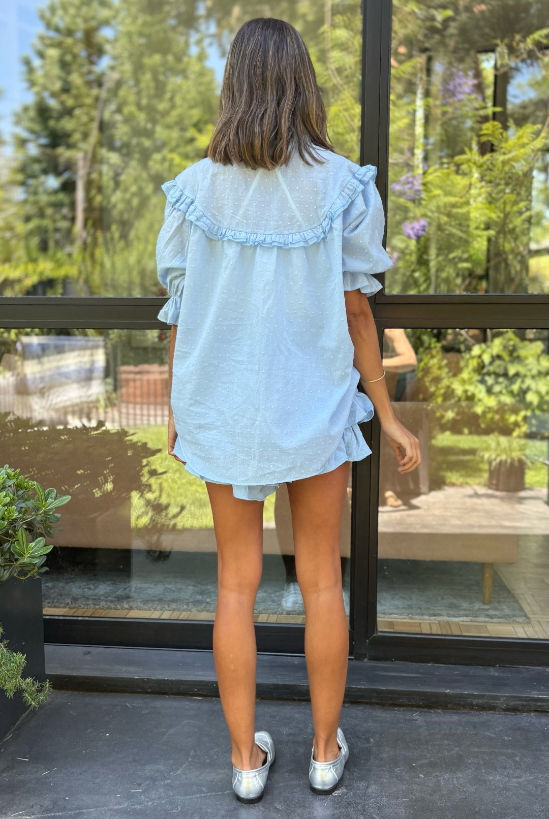 Blusa Budapest Manga Ajustable SKY BLUE