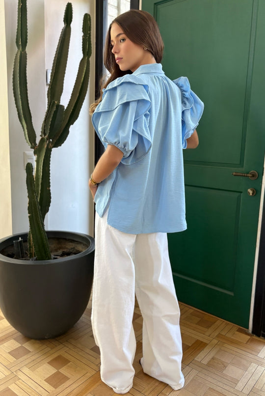 Blusa Amanda Doble Vuelo SKY BLUE