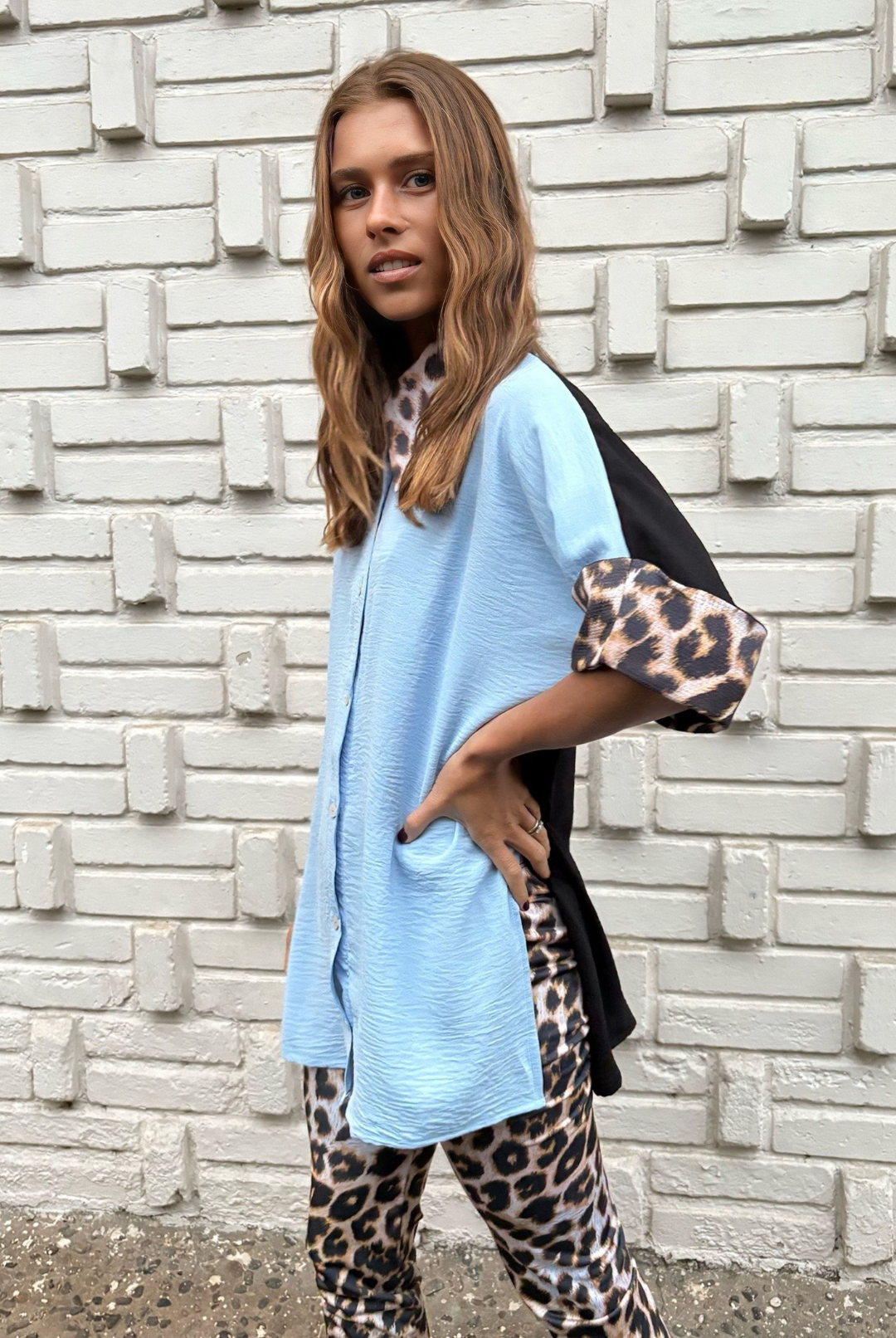 PRE VENTA BLUSA ELOÍSE SKY BLUE/BLACK