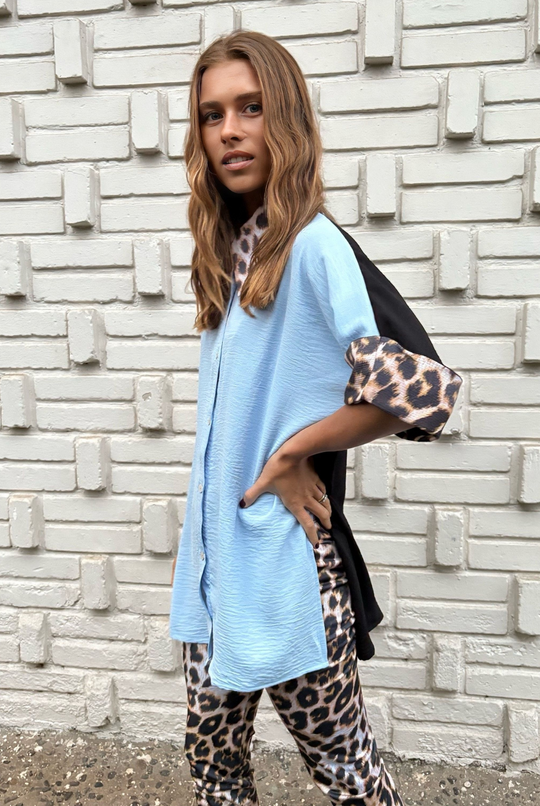 PRE VENTA BLUSA ELOÍSE SKY BLUE/BLACK