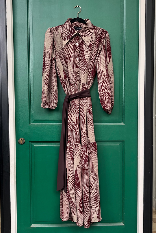 Vestido Marbella Burgundy Snake
