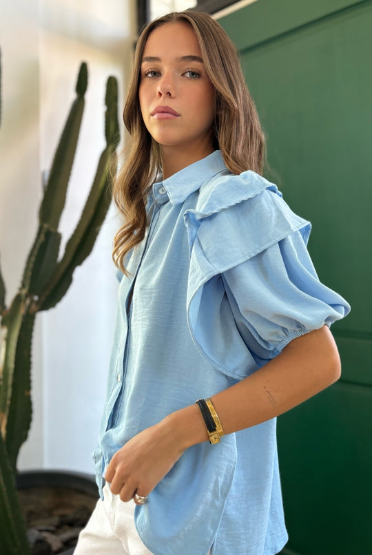 Blusa Amanda Doble Vuelo SKY BLUE