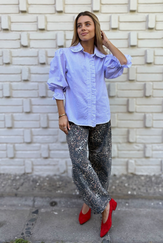 JEANS BARREL LEOPARD