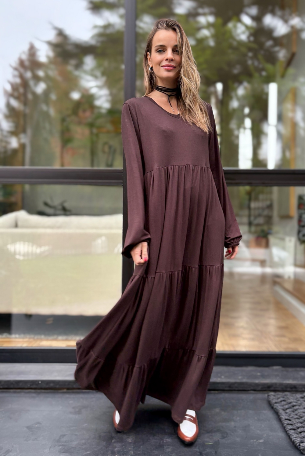PRE VENTA VESTIDO BRETAÑA BROWN