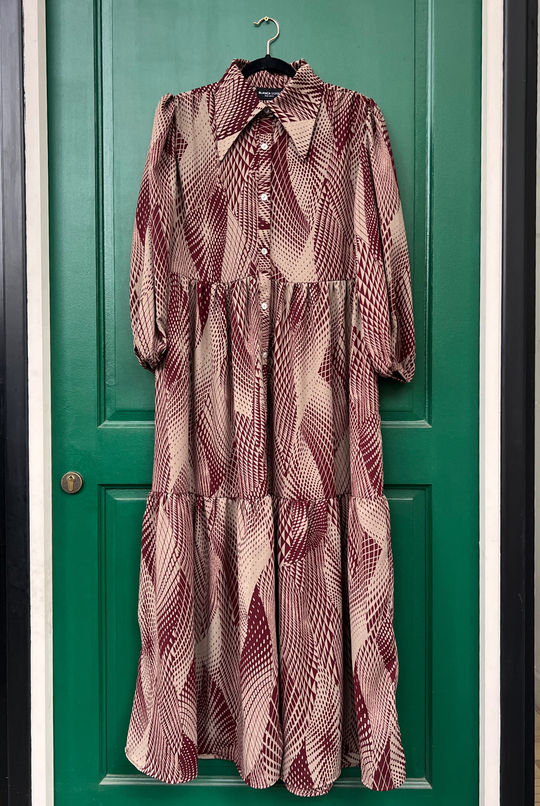 Vestido Marbella Burgundy Snake