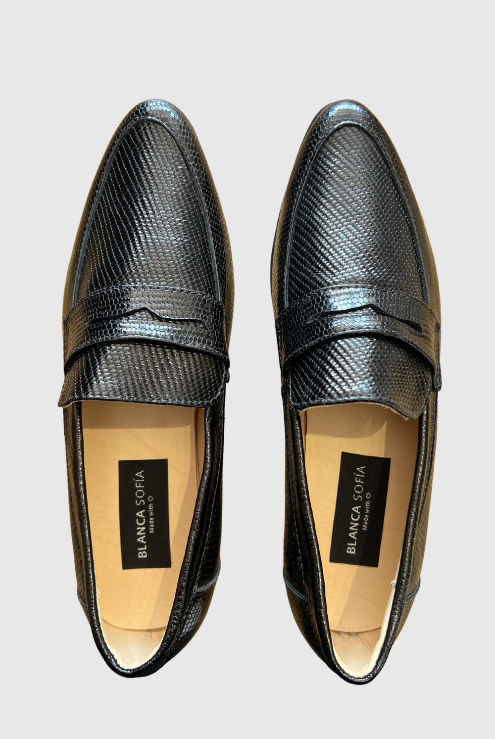 Mocasín Maia Mini Croco Black / Cuero