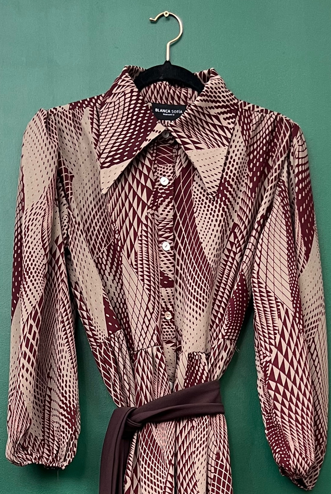 Vestido Marbella Burgundy Snake