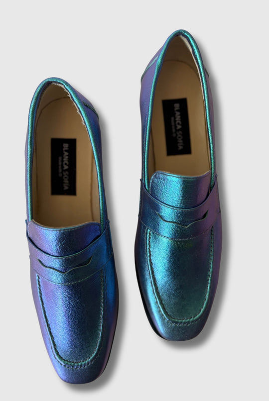 Mocasín Maia Sky Blue / Cuero