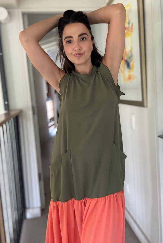 Vestido Italia GREEN / ORANGE