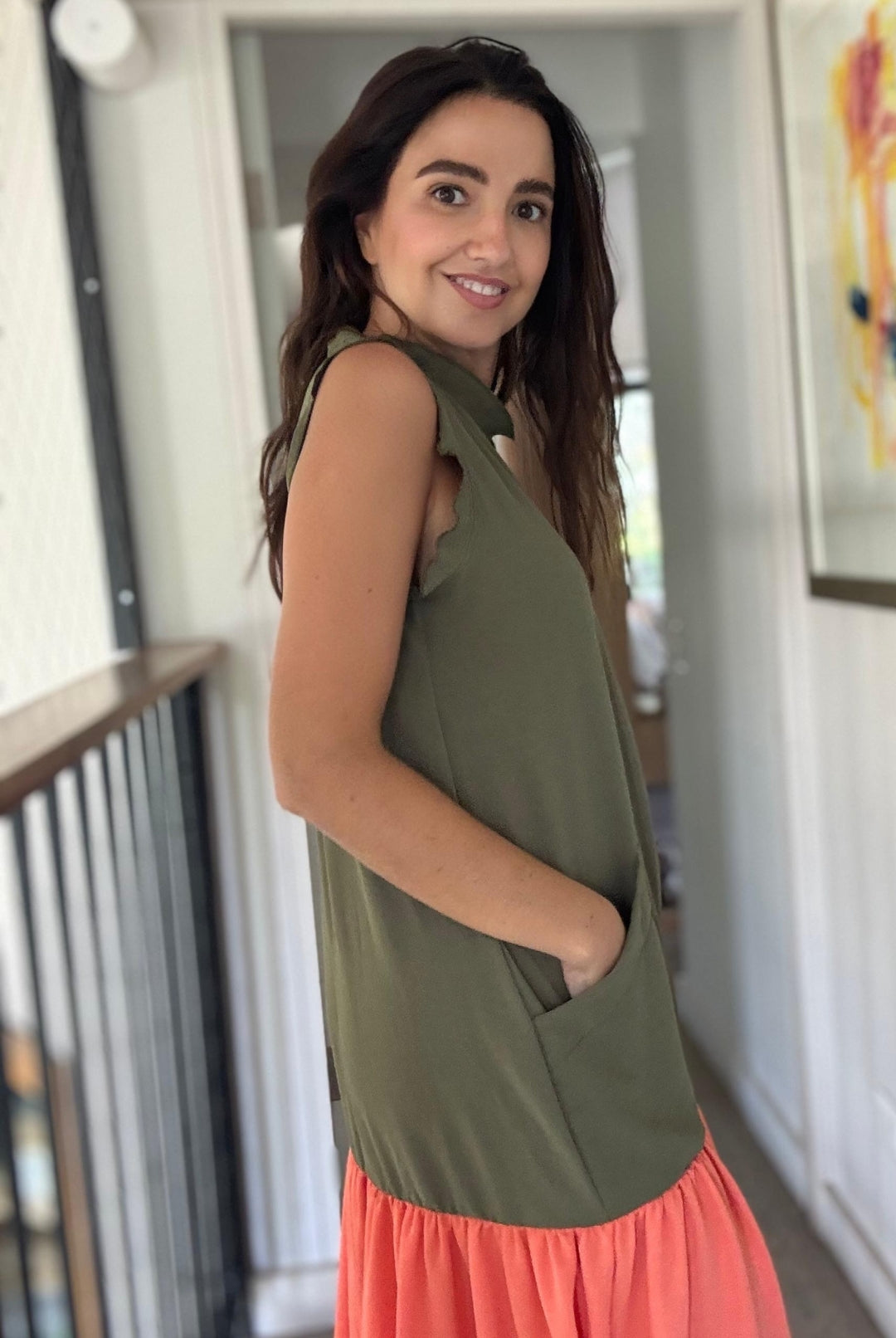 Vestido Italia GREEN / ORANGE