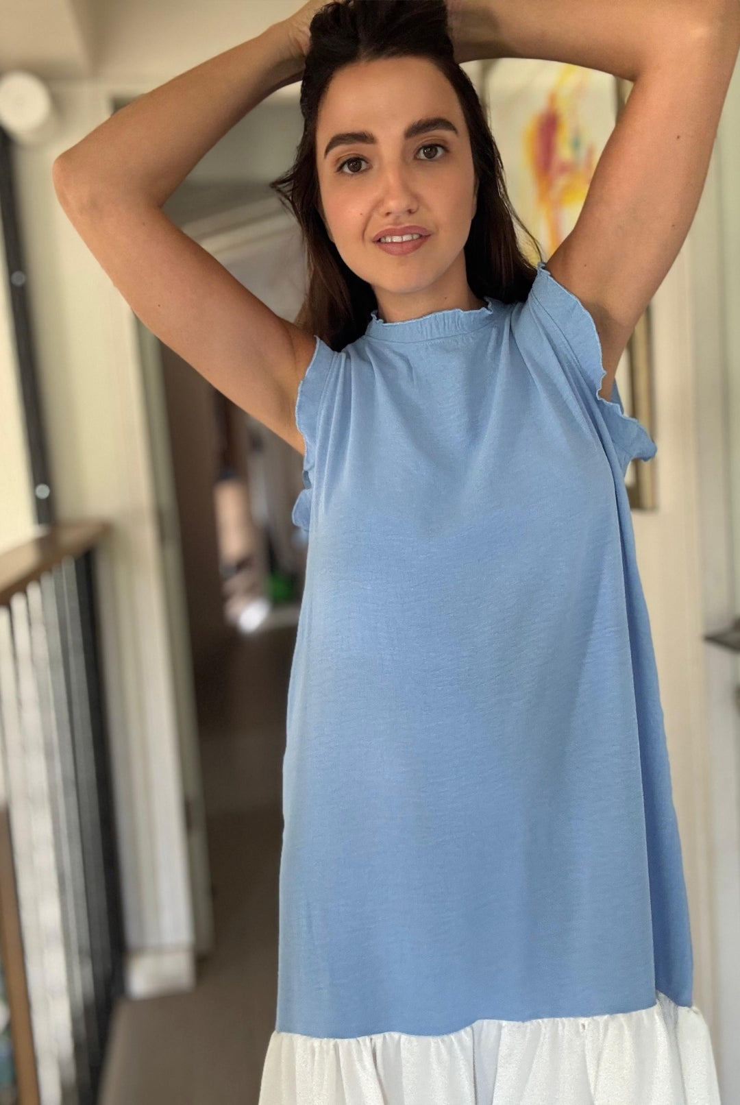 Vestido Italia LIGHT BLUE / WHITE