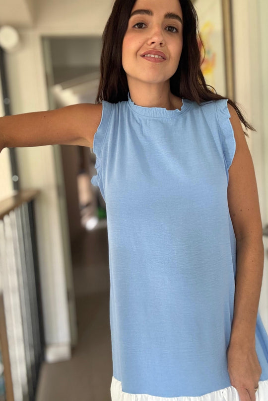 Vestido Italia LIGHT BLUE / WHITE