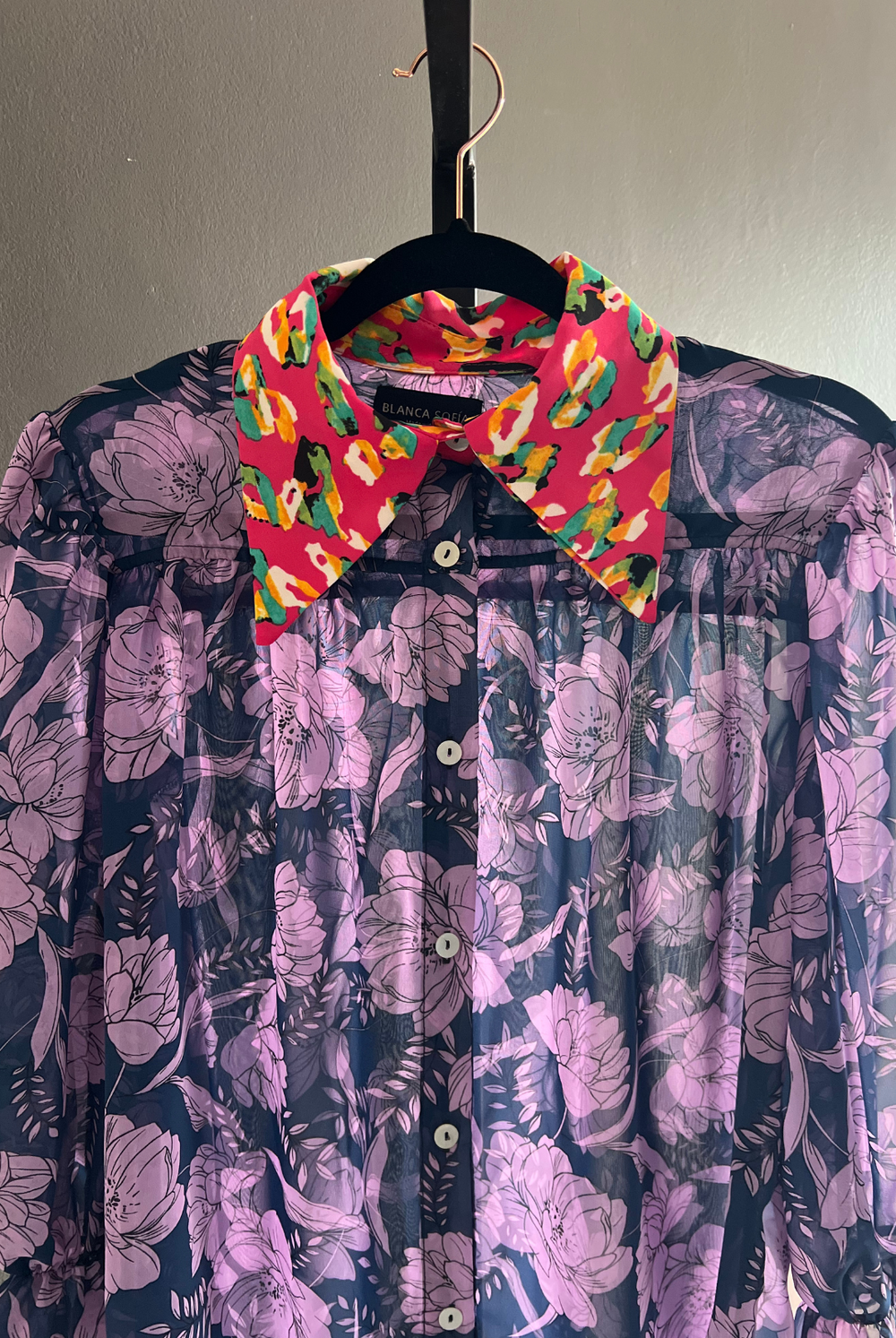 Blusa Rafaela Purple Flowers