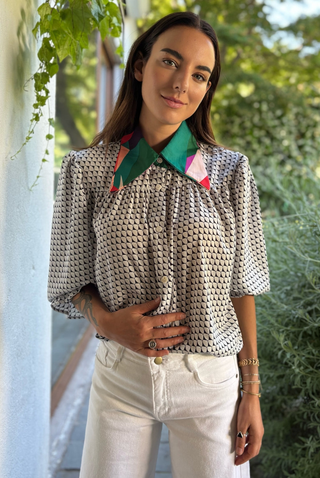 Blusa Rafaela White/Black