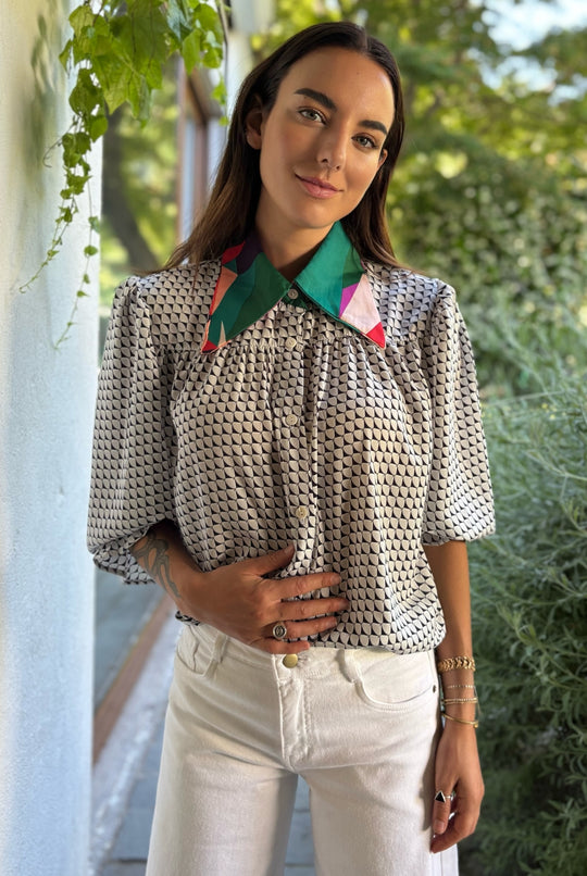 Blusa Rafaela White/Black