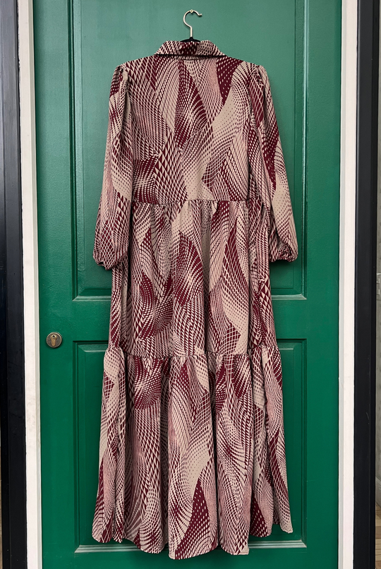 Vestido Marbella Burgundy Snake