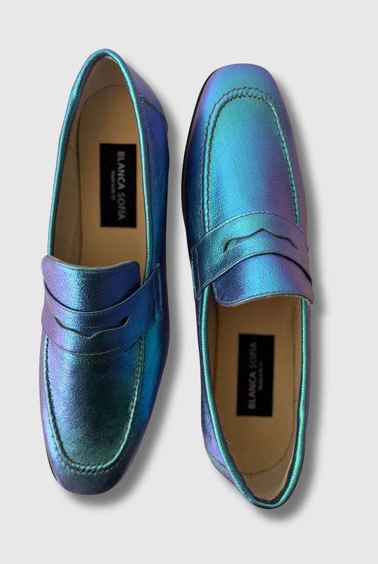 Mocasín Maia Sky Blue / Cuero