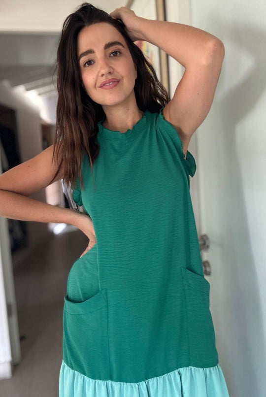 Vestido Italia DARK GREEN / LIGHT GREEN