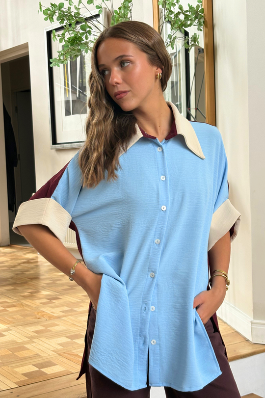 PREVENTA Blusa Amaya Sky burgundy