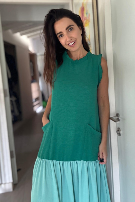 Vestido Italia DARK GREEN / LIGHT GREEN