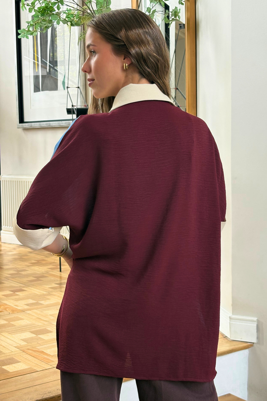 PREVENTA Blusa Amaya Sky burgundy