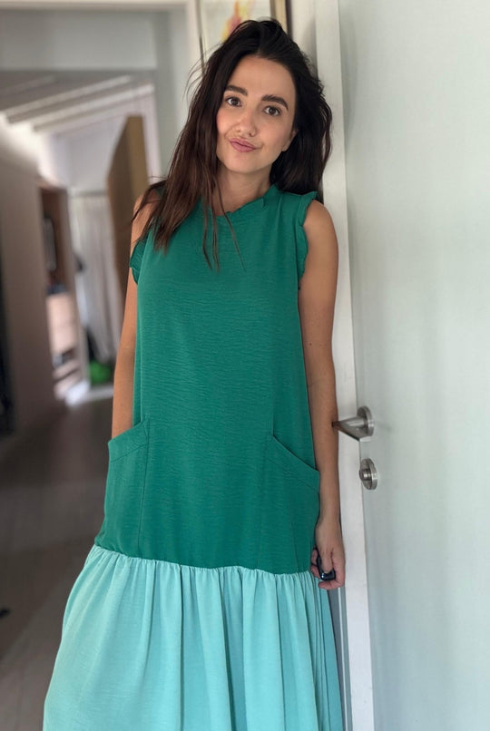 Vestido Italia DARK GREEN / LIGHT GREEN