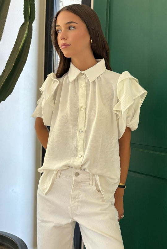 Blusa Amanda Doble Vuelo WHITE