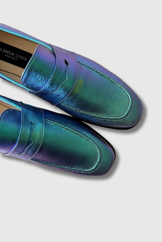 Mocasín Maia Sky Blue / Cuero