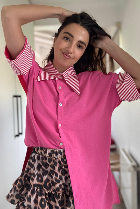 BLUSA ELOÍSE RAYAS PINK/RED