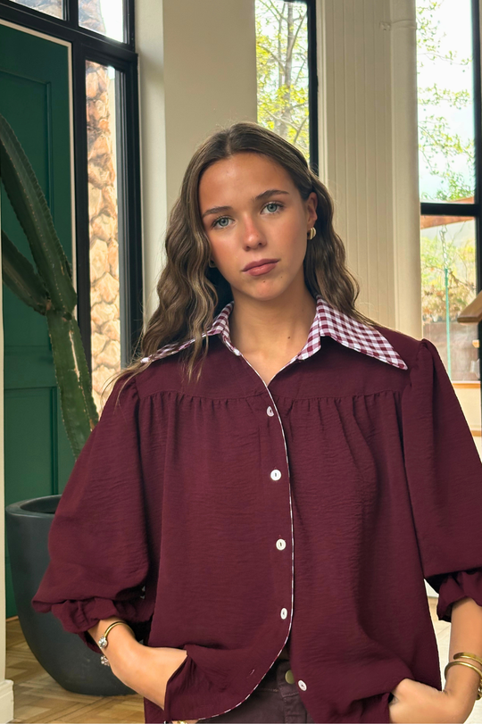 PREVENTA Blusa Rafaela burgundy