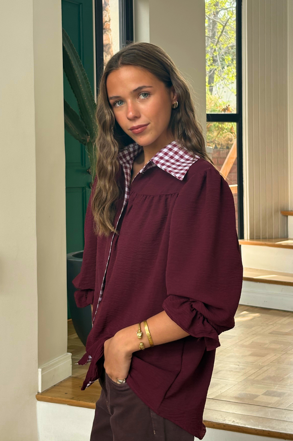PREVENTA Blusa Rafaela burgundy