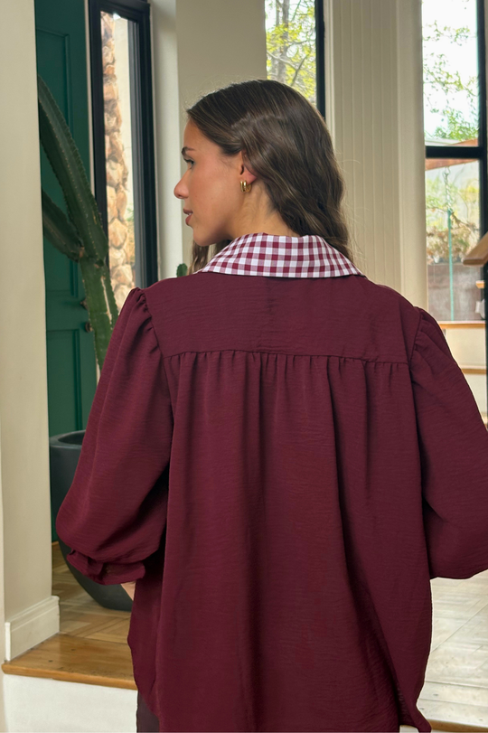 PREVENTA Blusa Rafaela burgundy