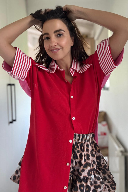 BLUSA ELOÍSE RAYAS RED/PINK